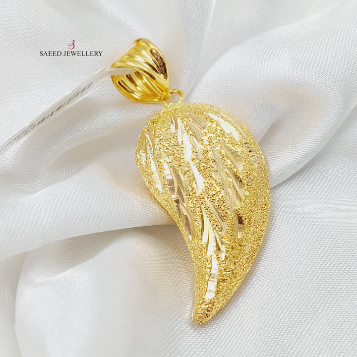 21K Gold Almond Pendant by Saeed Jewelry - Image 1