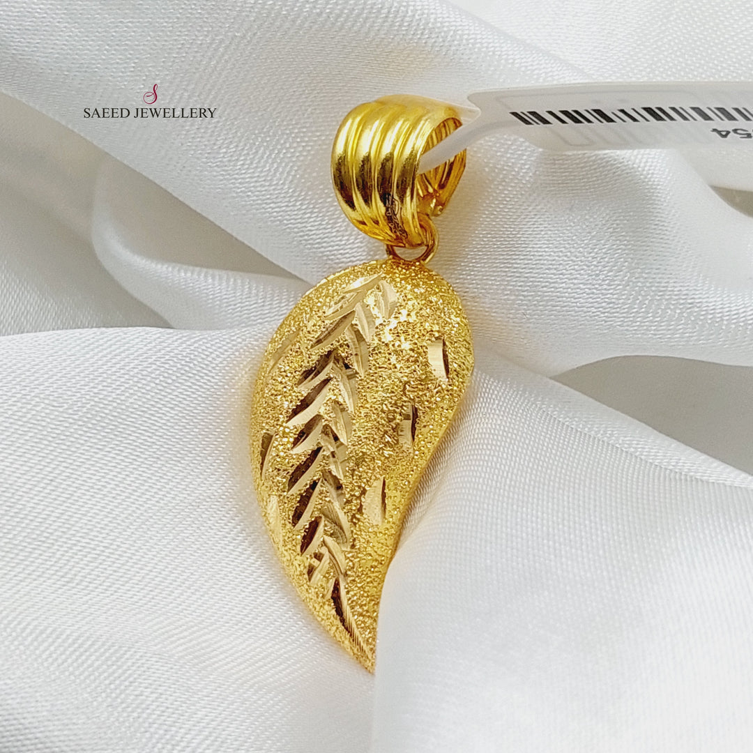 21K Gold Almond Pendant by Saeed Jewelry - Image 4