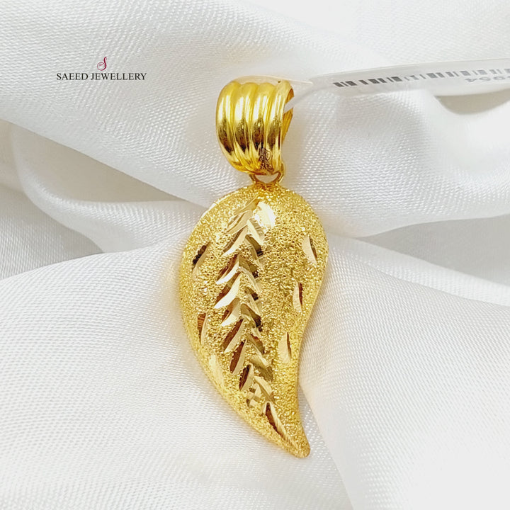 21K Gold Almond Pendant by Saeed Jewelry - Image 1