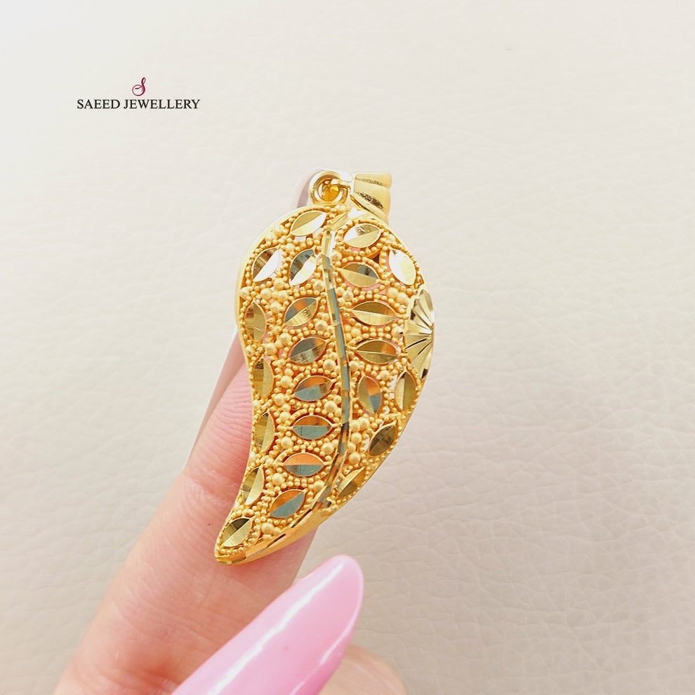 21K Almond Pendant Made of 21K Yellow Gold by Saeed Jewelry-26962