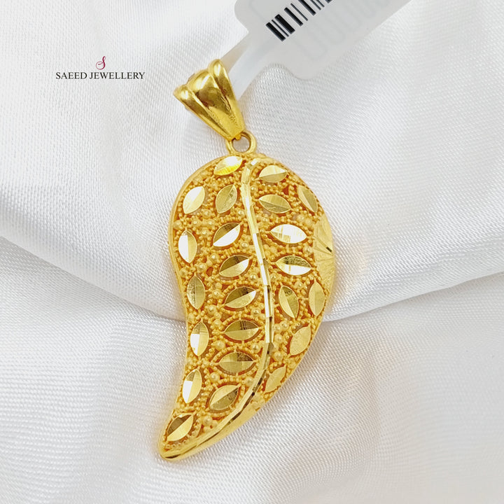 21K Almond Pendant Made of 21K Yellow Gold by Saeed Jewelry-26962