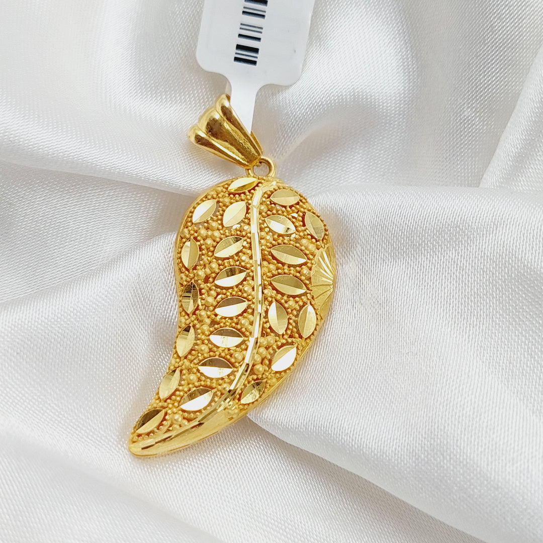 21K Gold Almond Pendant by Saeed Jewelry - Image 3