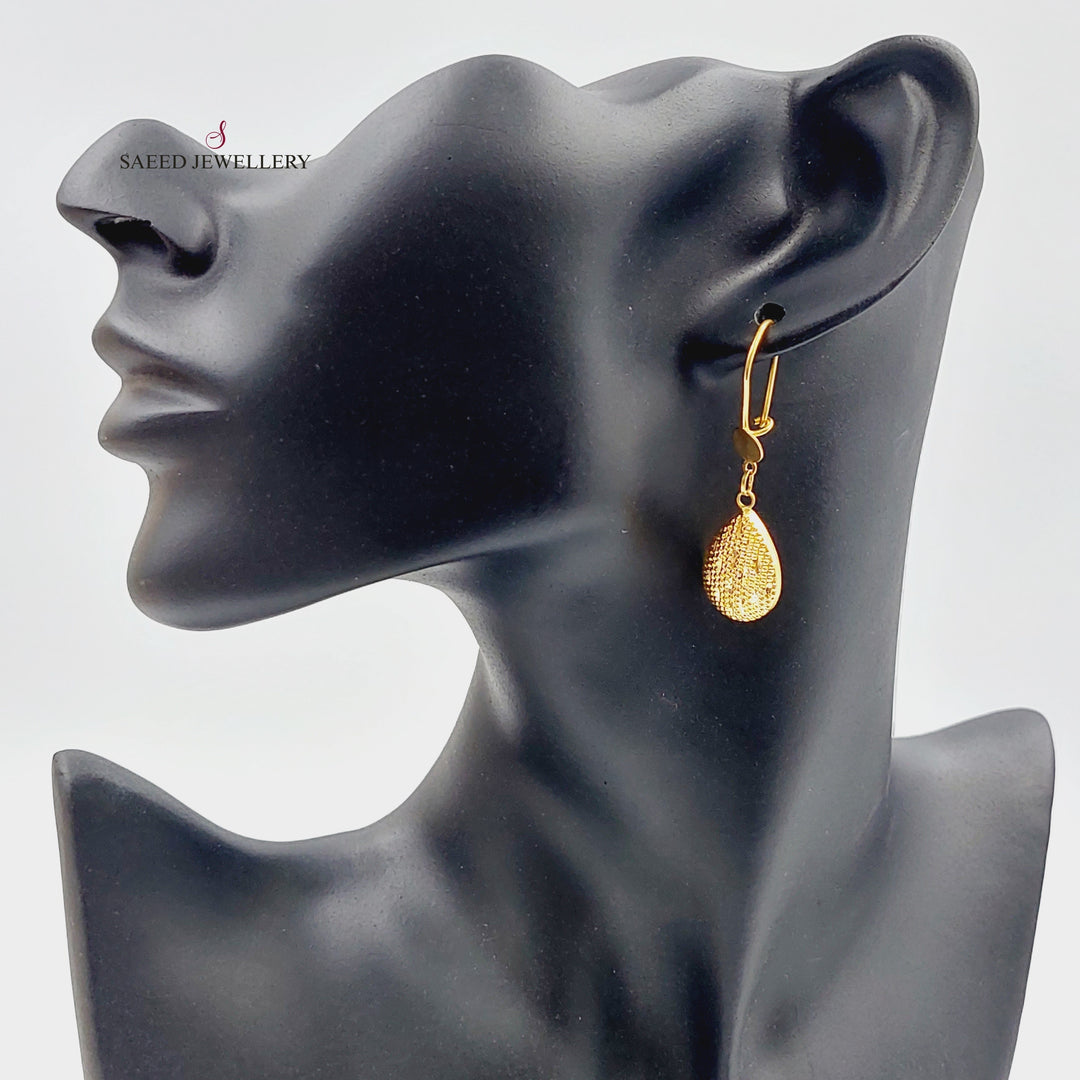 21K Gold Ankletic Earrings by Saeed Jewelry - Image 2