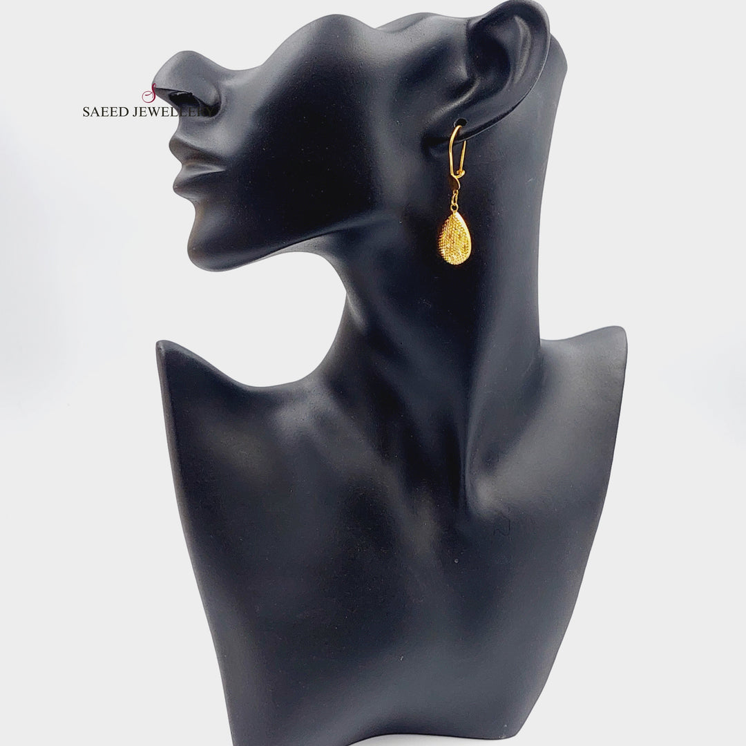 21K Gold Ankletic Earrings by Saeed Jewelry - Image 3