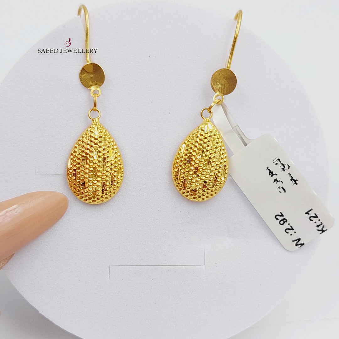 21K Gold Ankletic Earrings by Saeed Jewelry - Image 1