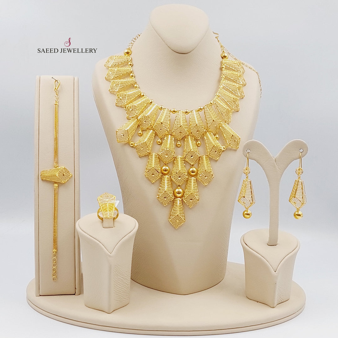21K Gold Four Pieces Bahrini Set by Saeed Jewelry - Image 2