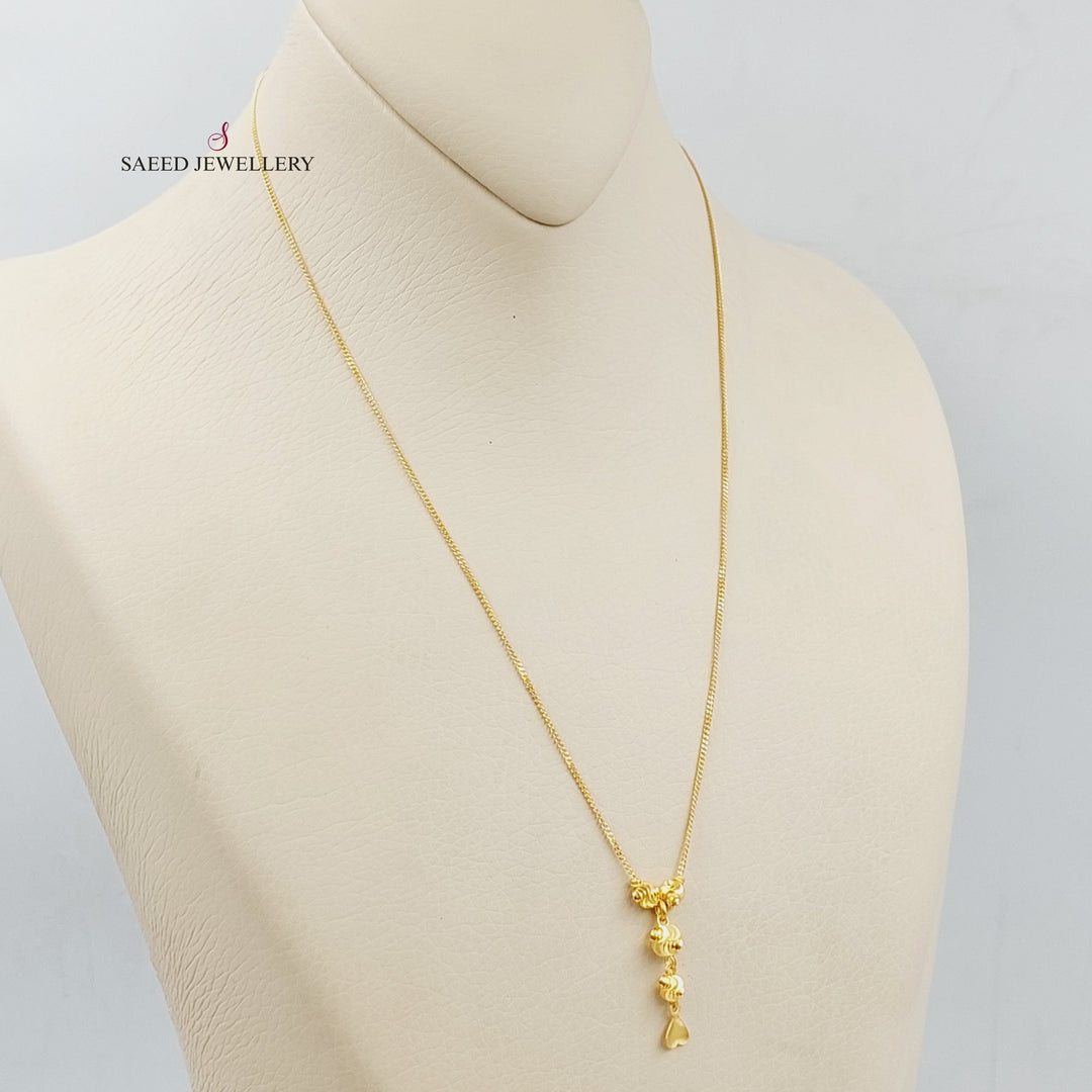 21K Gold Balls Necklace by Saeed Jewelry - Image 3