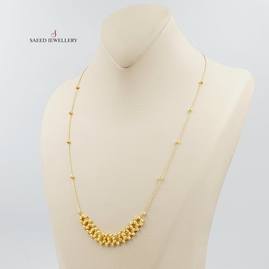 21K Gold Balls Necklace by Saeed Jewelry - Image 3