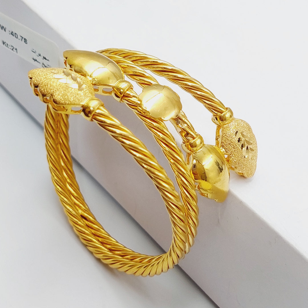 21K Gold Bangle Bracelet by Saeed Jewelry - Image 2