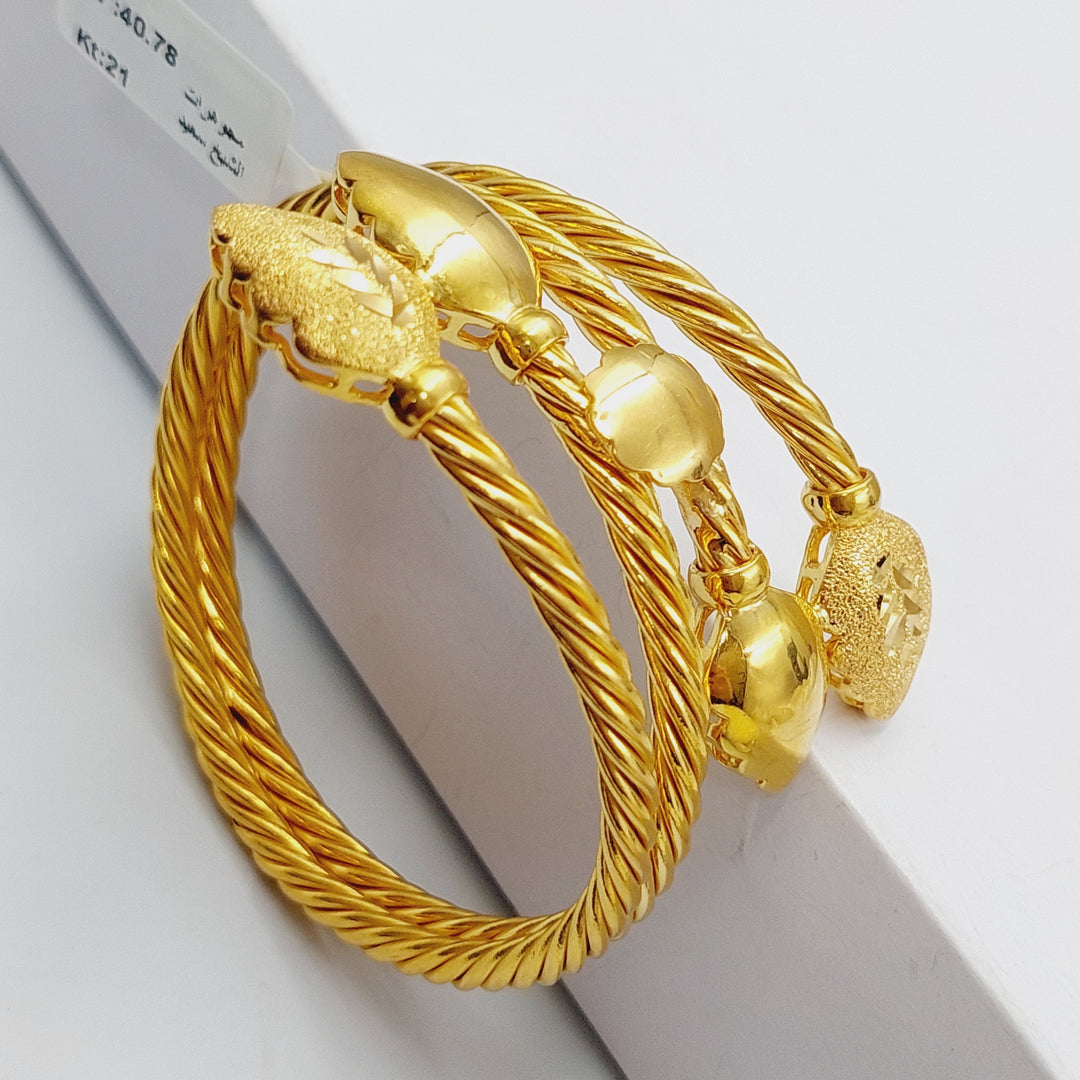 21K Gold Bangle Bracelet by Saeed Jewelry - Image 3