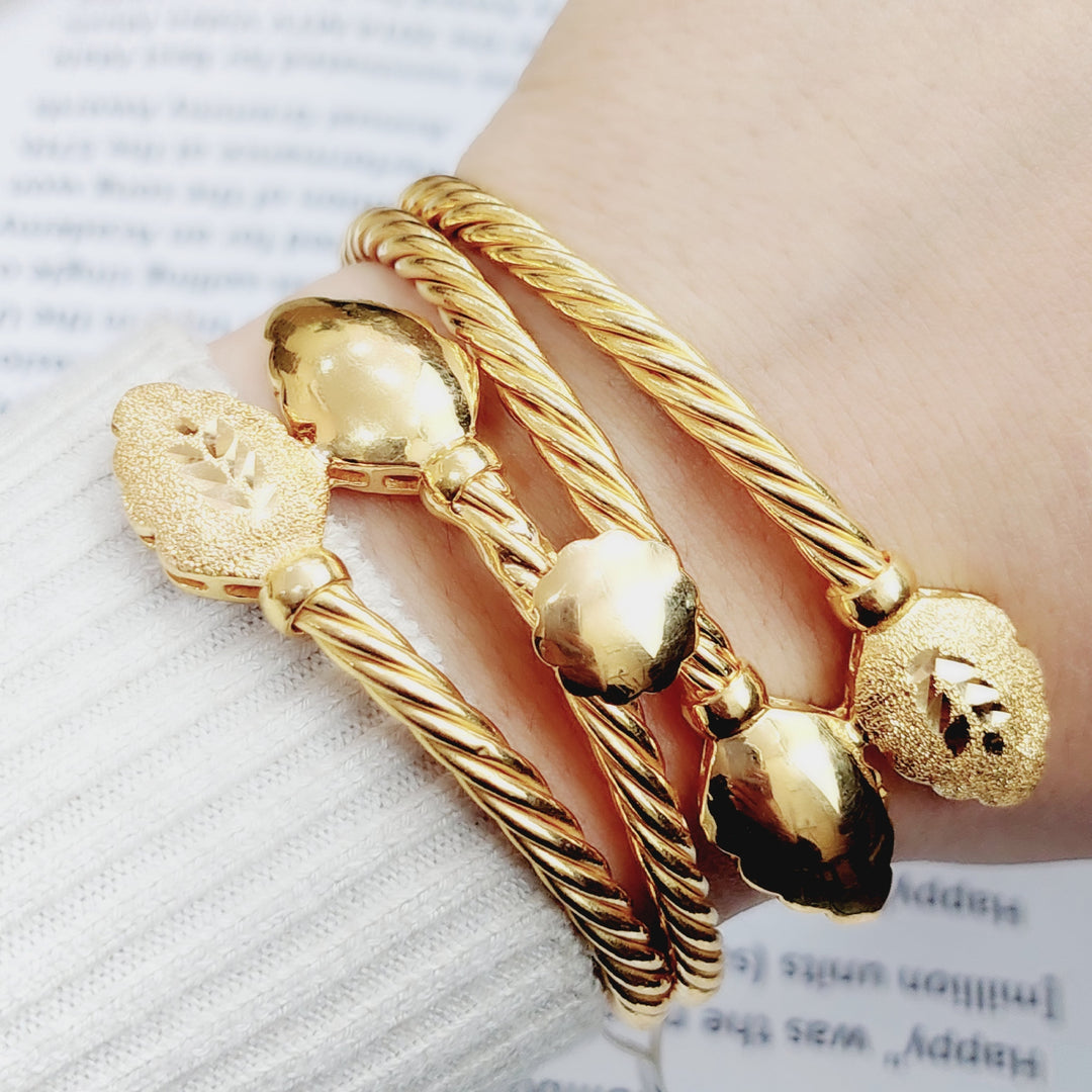 21K Gold Bangle Bracelet by Saeed Jewelry - Image 4
