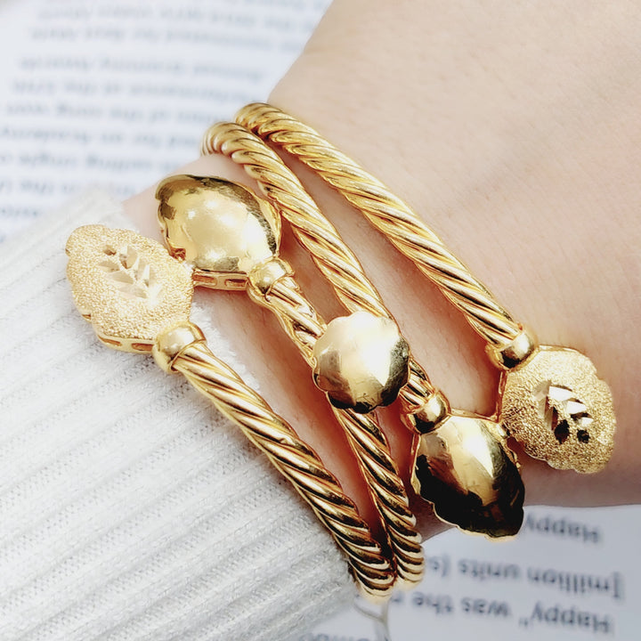 21K Gold Bangle Bracelet by Saeed Jewelry - Image 4