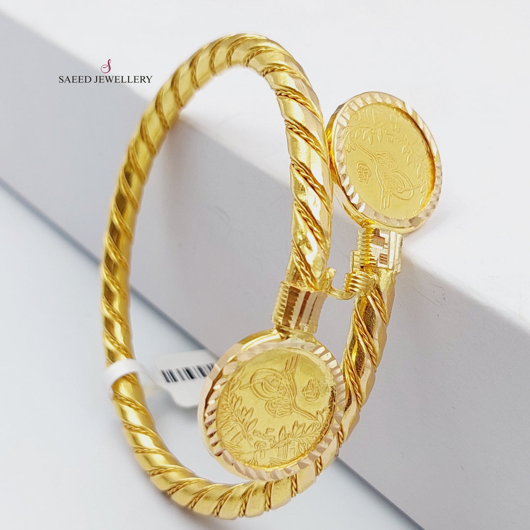 21K Gold Bangle Bracelet Rashadi by Saeed Jewelry - Image 1