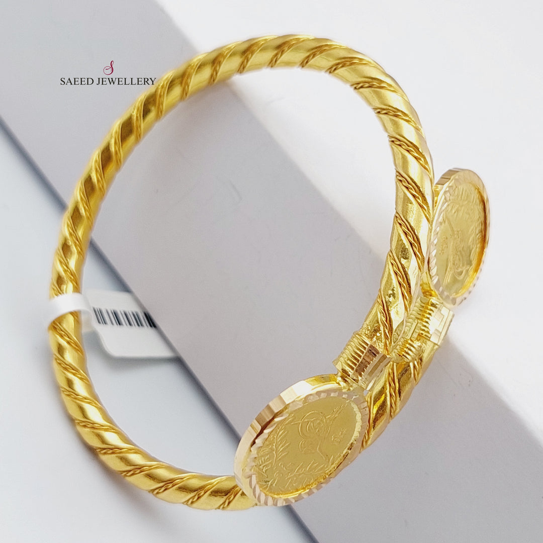 21K Gold Bangle Bracelet Rashadi by Saeed Jewelry - Image 6