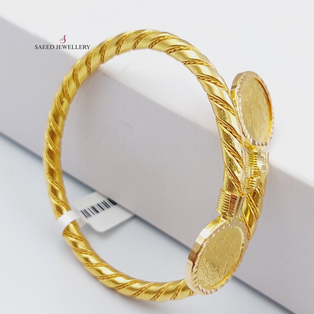 21K Gold Bangle Bracelet Rashadi by Saeed Jewelry - Image 3