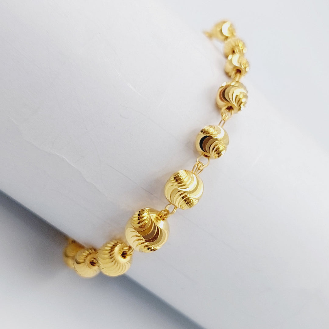 21K Gold Balls Bracelet by Saeed Jewelry - Image 3