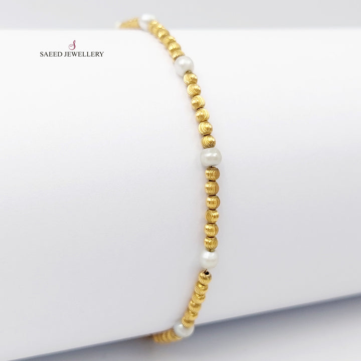 21K Gold Balls Bracelet by Saeed Jewelry - Image 3