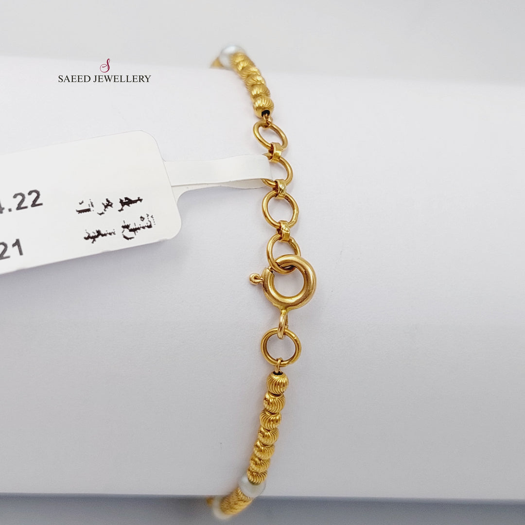 21K Gold Balls Bracelet by Saeed Jewelry - Image 5