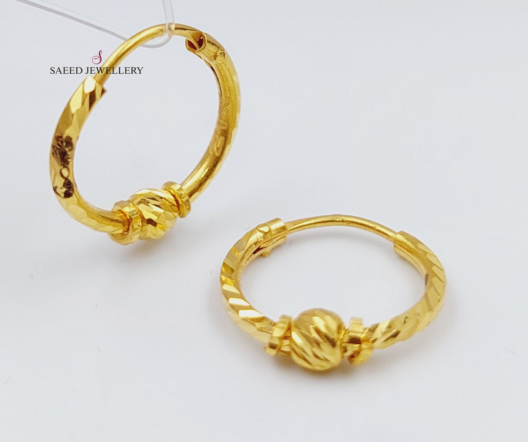 21K Gold Balls Earrings by Saeed Jewelry - Image 1