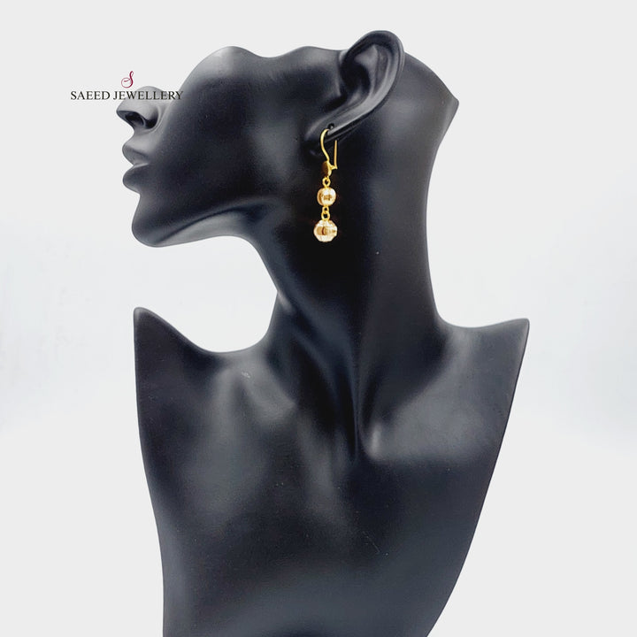 21K Gold Balls Earrings by Saeed Jewelry - Image 4