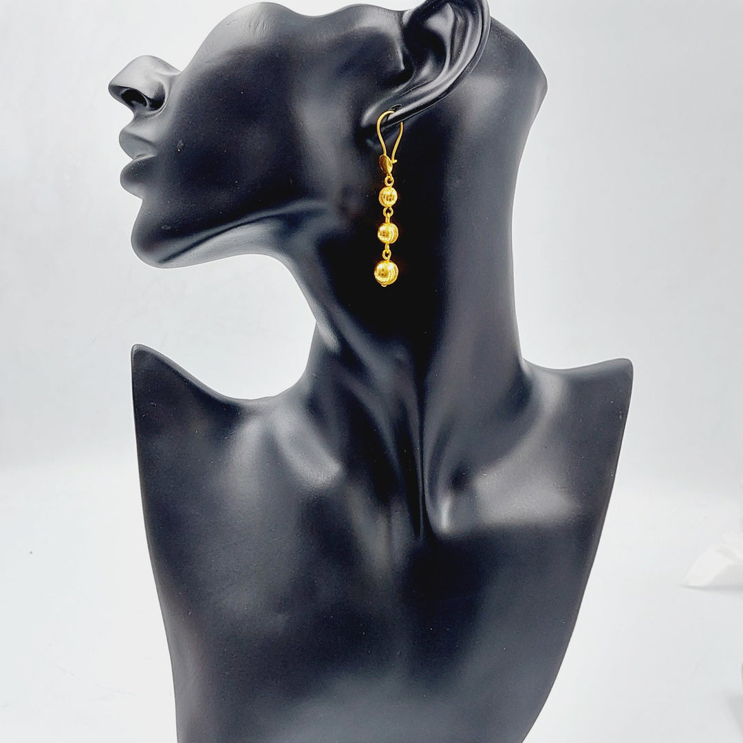 21K Gold Balls Earrings by Saeed Jewelry - Image 3