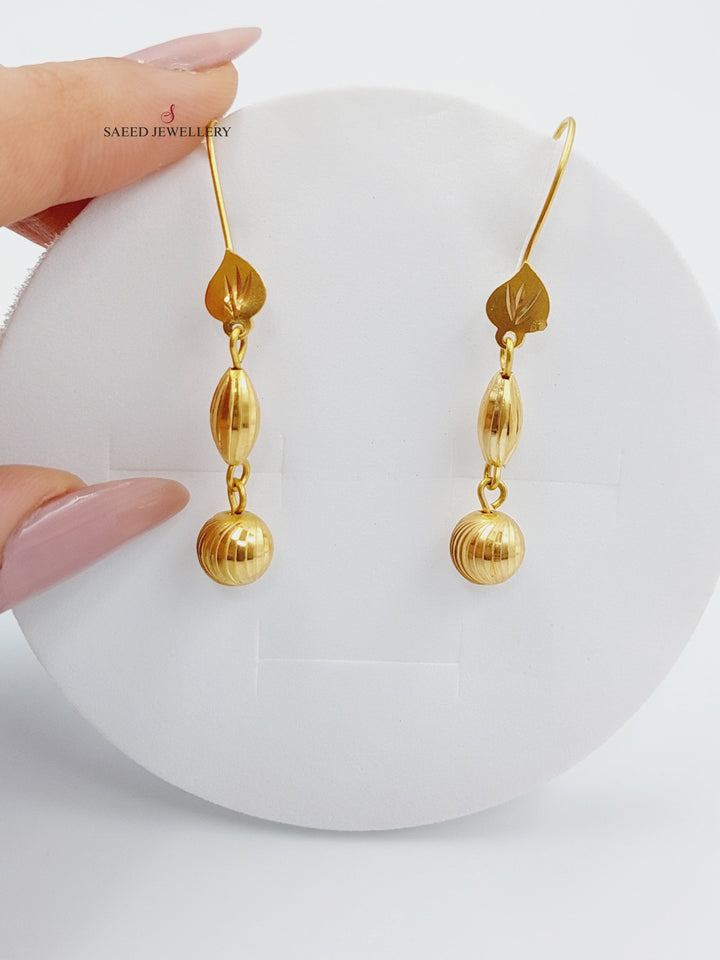 21K Gold Balls Earrings by Saeed Jewelry - Image 1