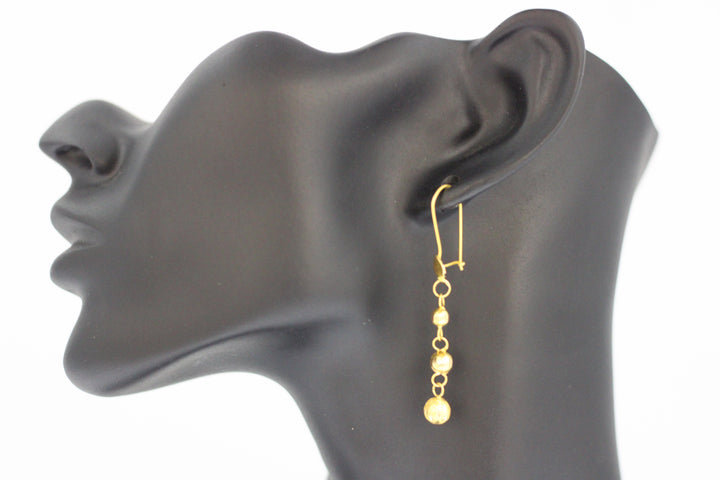 21K Gold Balls Earrings by Saeed Jewelry - Image 2