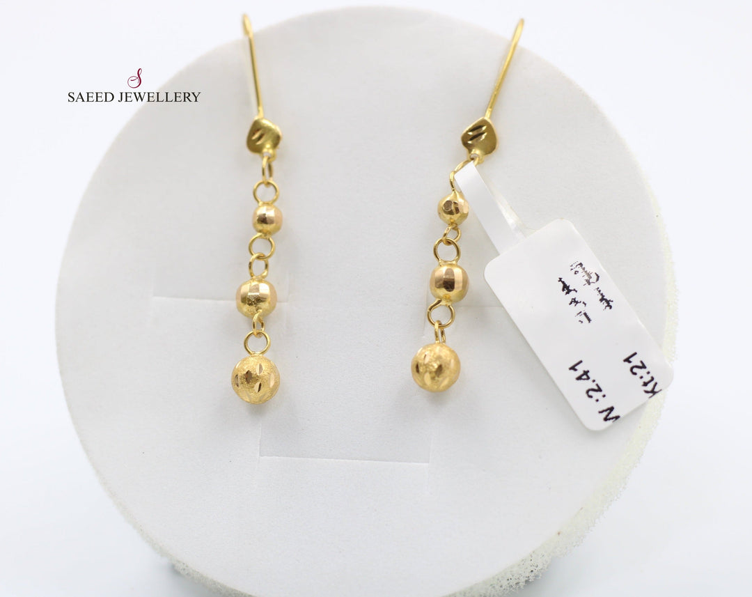 21K Gold Balls Earrings by Saeed Jewelry - Image 1