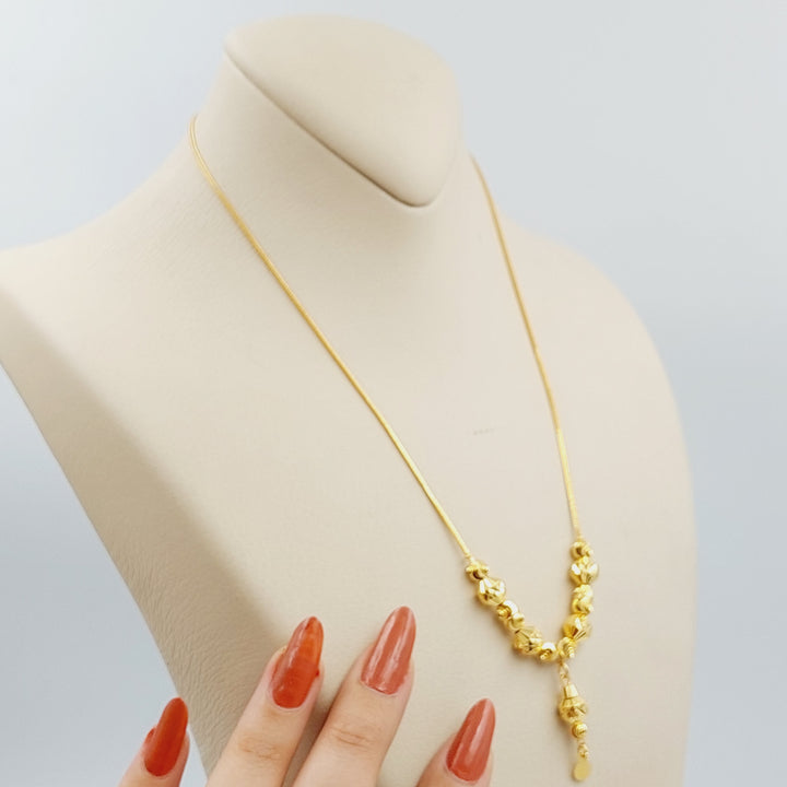 21K Gold Balls Necklace by Saeed Jewelry - Image 6