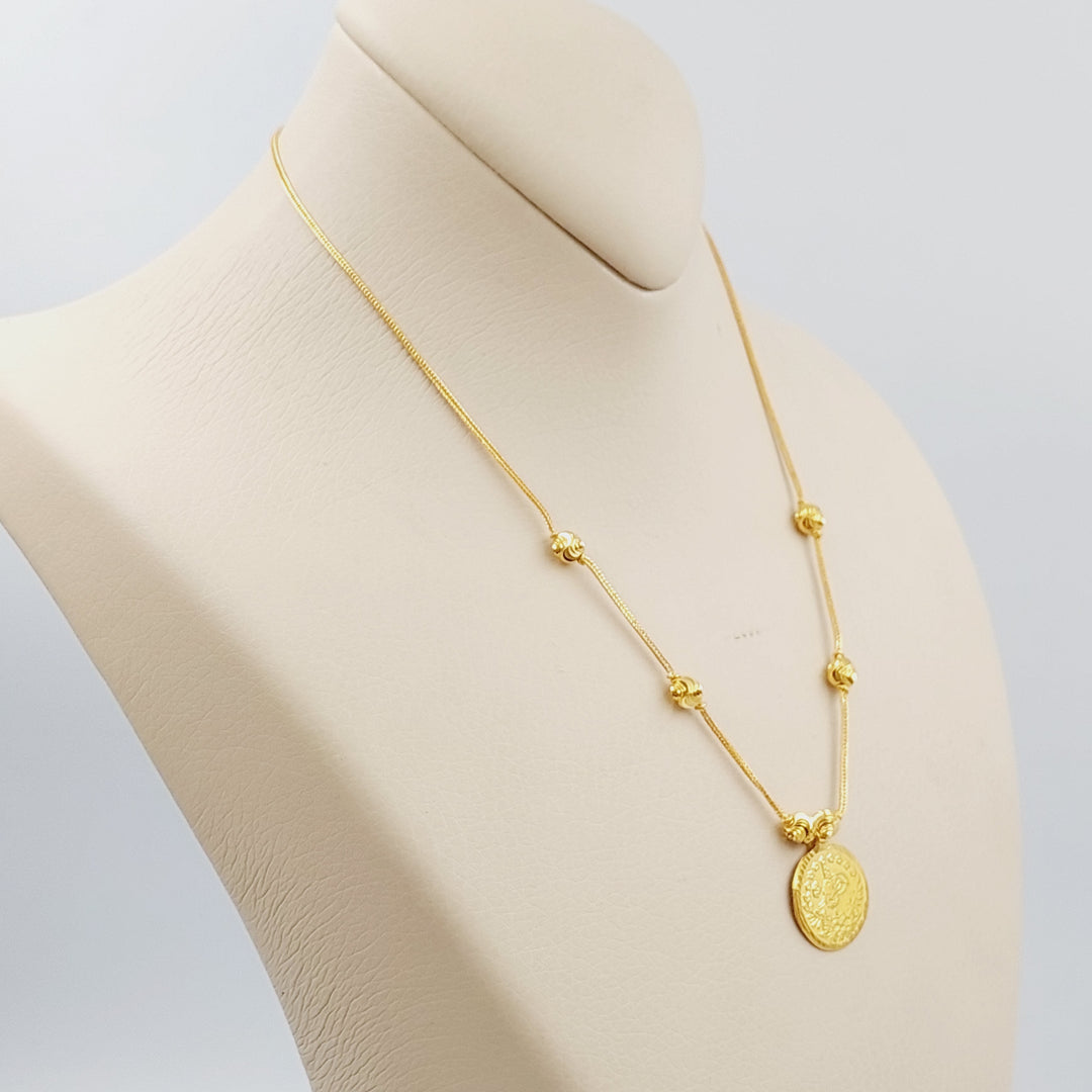 21K Gold Balls Necklace by Saeed Jewelry - Image 3