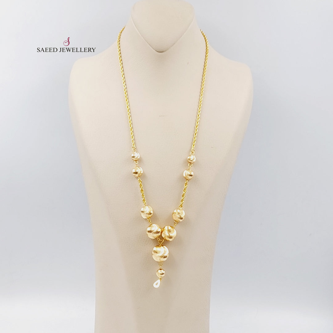 21K Gold Balls Necklace by Saeed Jewelry - Image 3