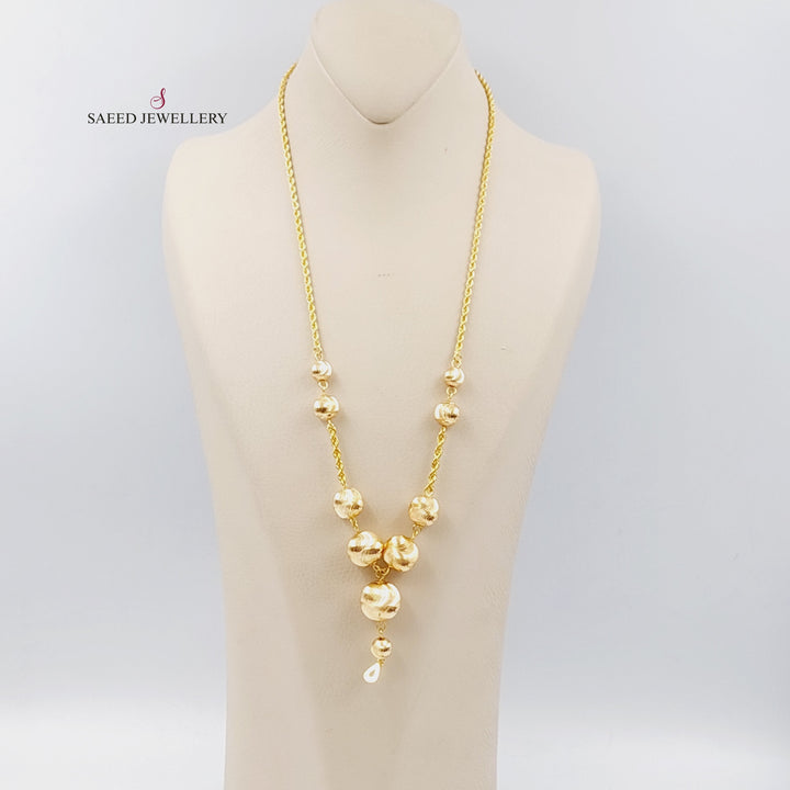 21K Gold Balls Necklace by Saeed Jewelry - Image 3