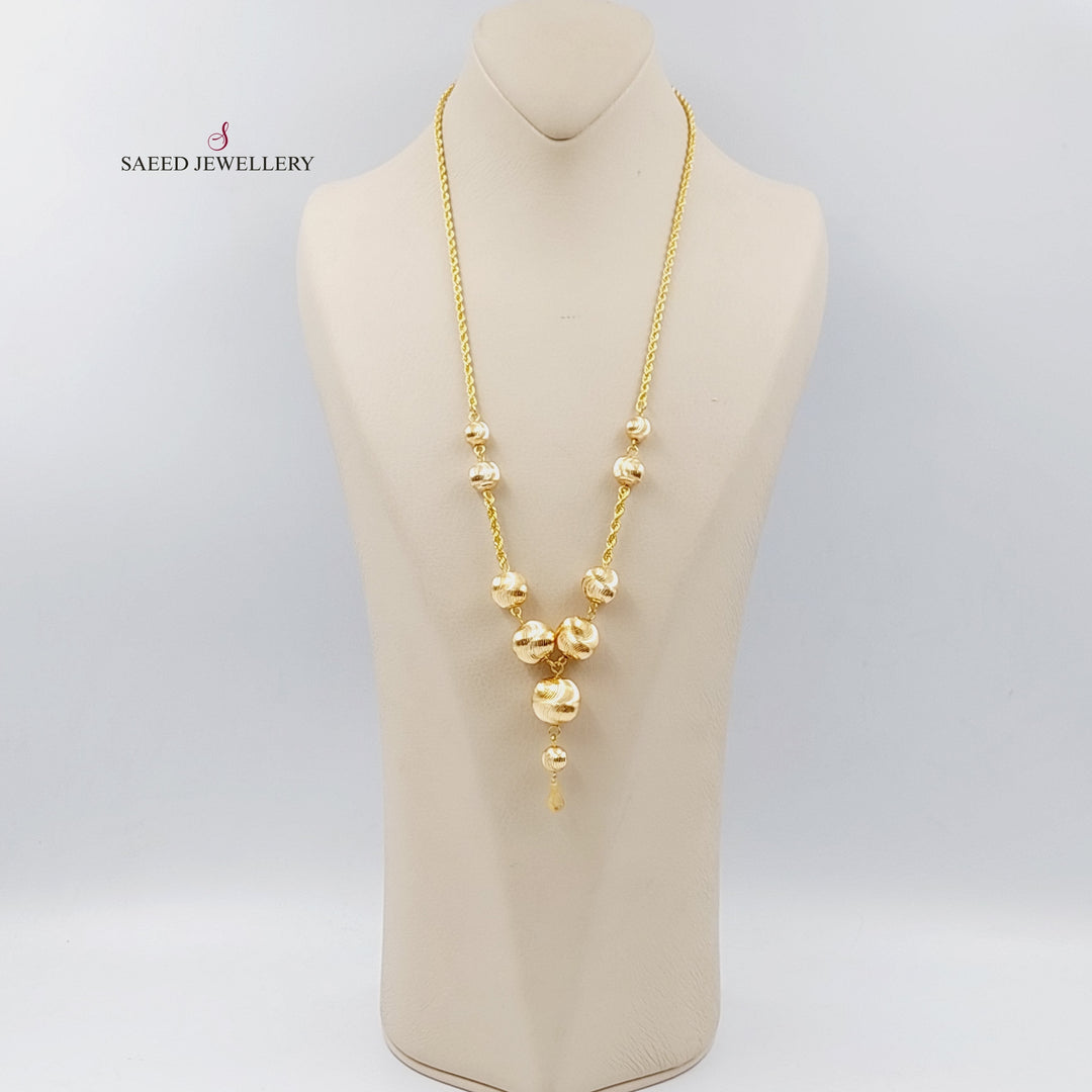 21K Gold Balls Necklace by Saeed Jewelry - Image 4