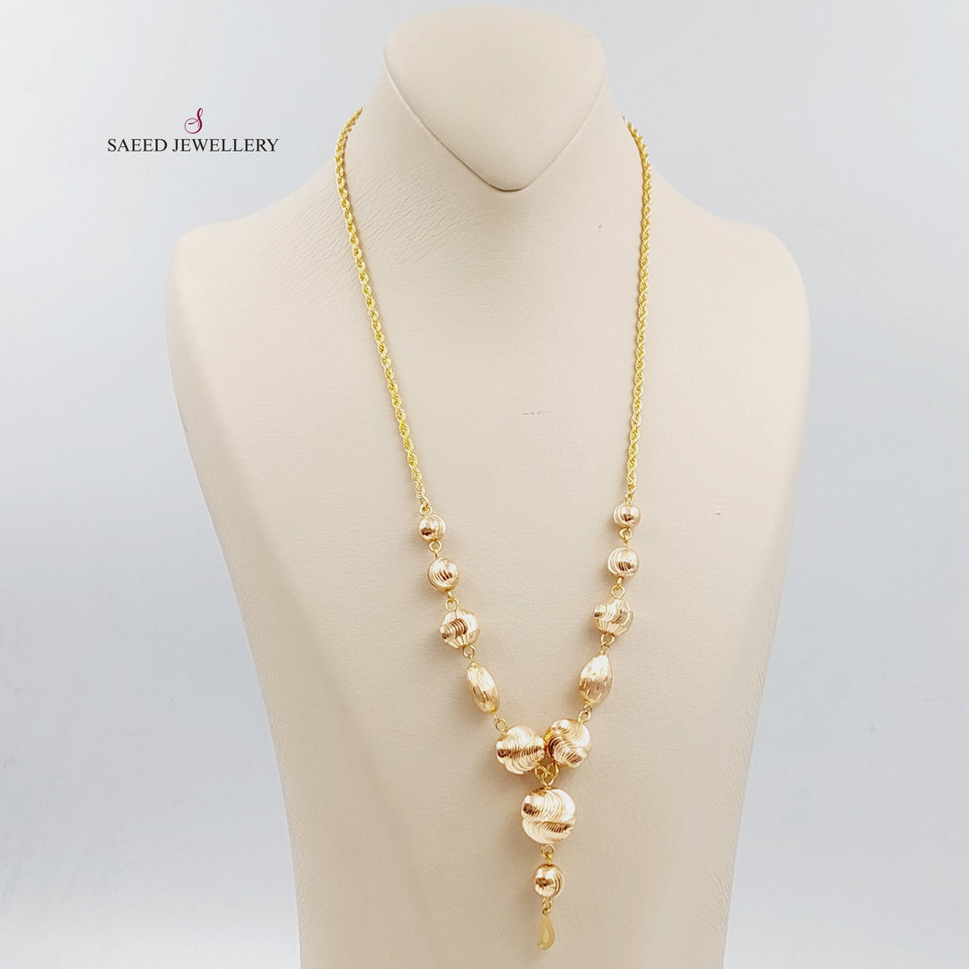 21K Gold Balls Necklace by Saeed Jewelry - Image 3