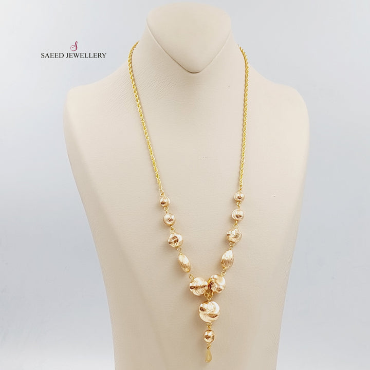 21K Gold Balls Necklace by Saeed Jewelry - Image 3