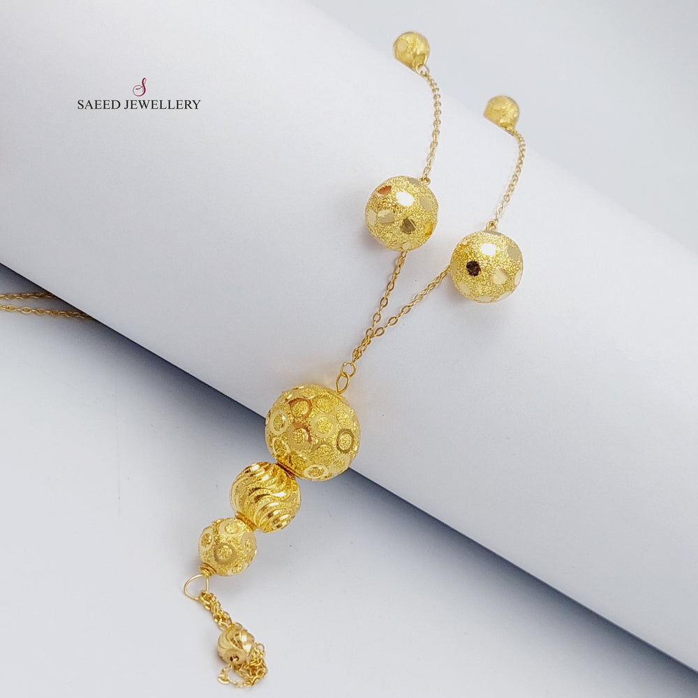 21K Gold Balls Necklace by Saeed Jewelry - Image 2