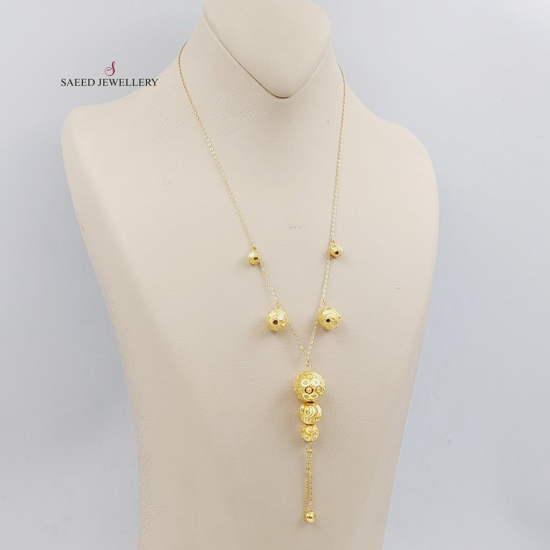 21K Gold Balls Necklace by Saeed Jewelry - Image 3