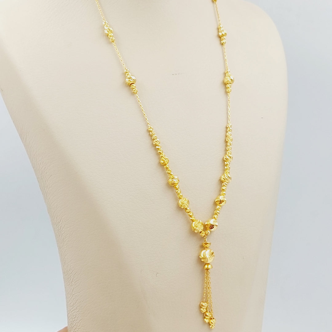 21K Gold Balls Necklace by Saeed Jewelry - Image 3