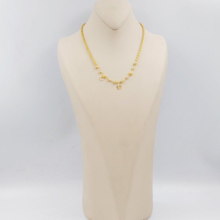 21K Gold Balls Necklace by Saeed Jewelry - Image 3