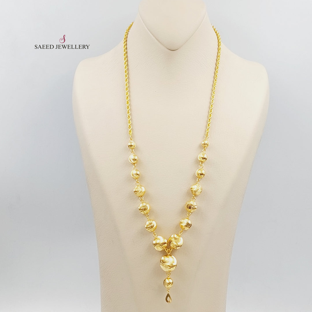 21K Gold Balls Necklace by Saeed Jewelry - Image 3