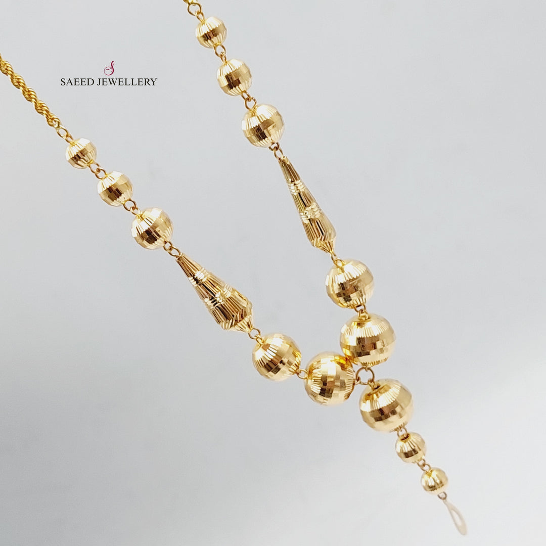 21K Gold Balls Necklace by Saeed Jewelry - Image 3