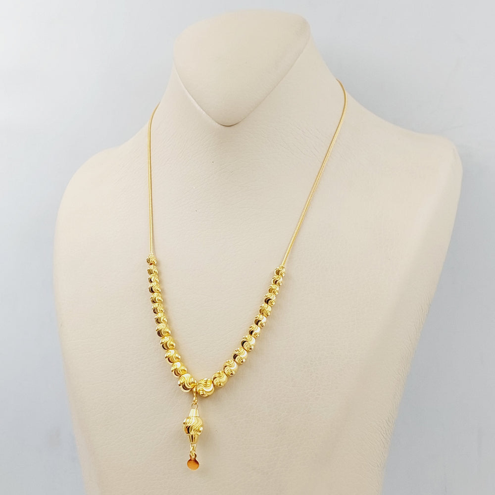 21K Bead Necklace Made of 21K Yellow Gold by Saeed Jewelry-25809