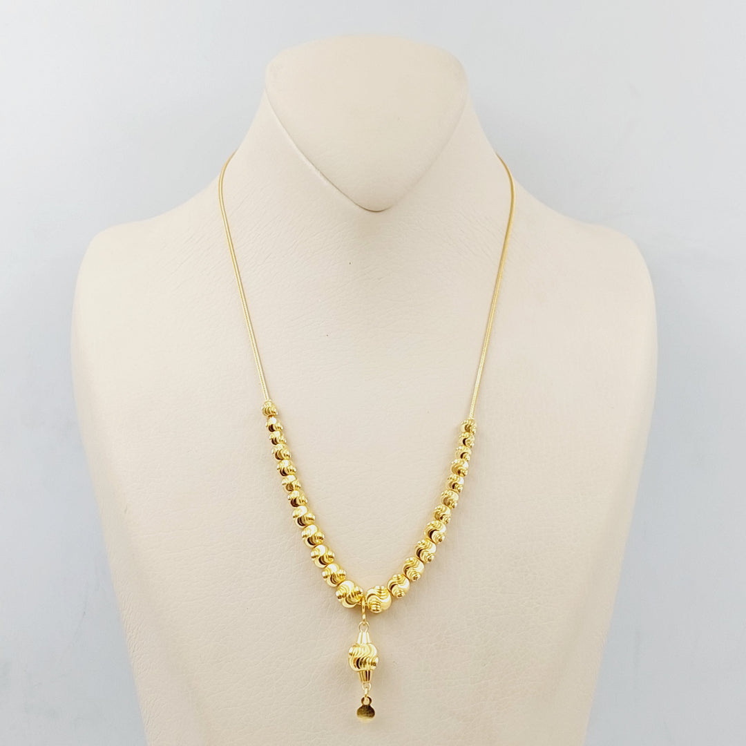 21K Bead Necklace Made of 21K Yellow Gold by Saeed Jewelry-25809