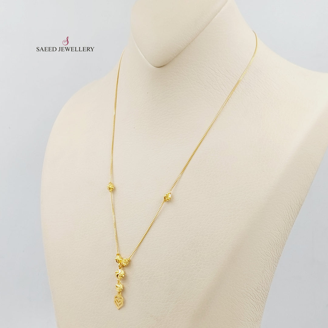 21K Gold Balls Necklace by Saeed Jewelry - Image 3