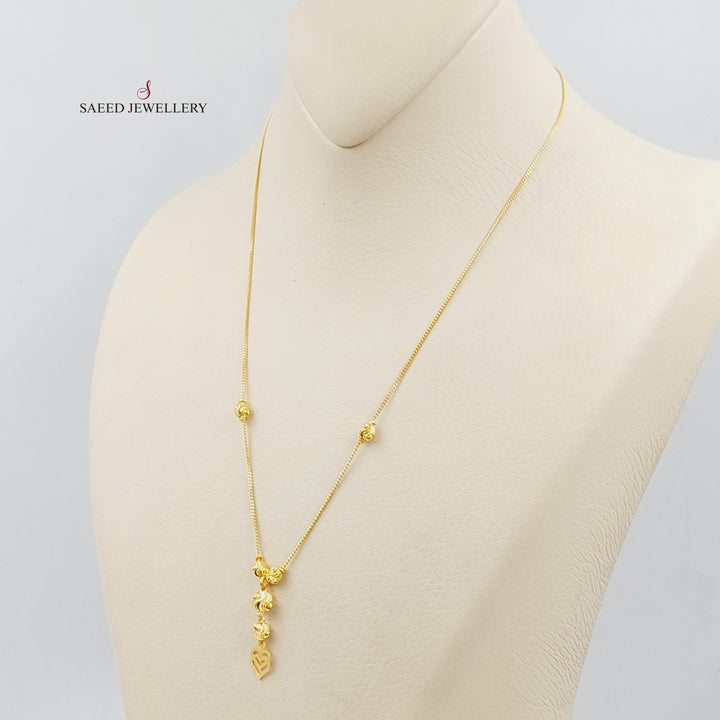 21K Gold Balls Necklace by Saeed Jewelry - Image 3