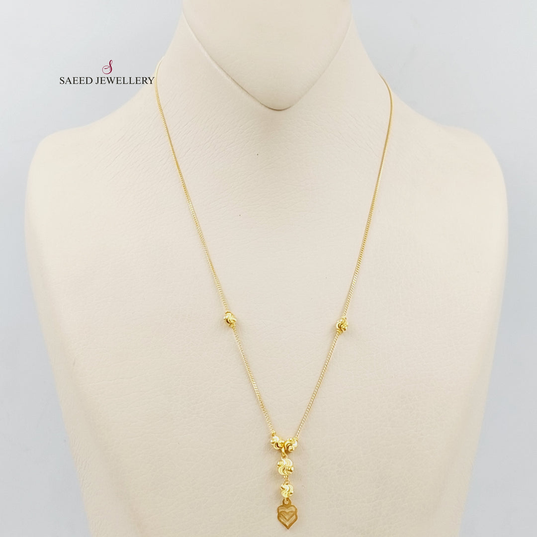 21K Gold Balls Necklace by Saeed Jewelry - Image 4