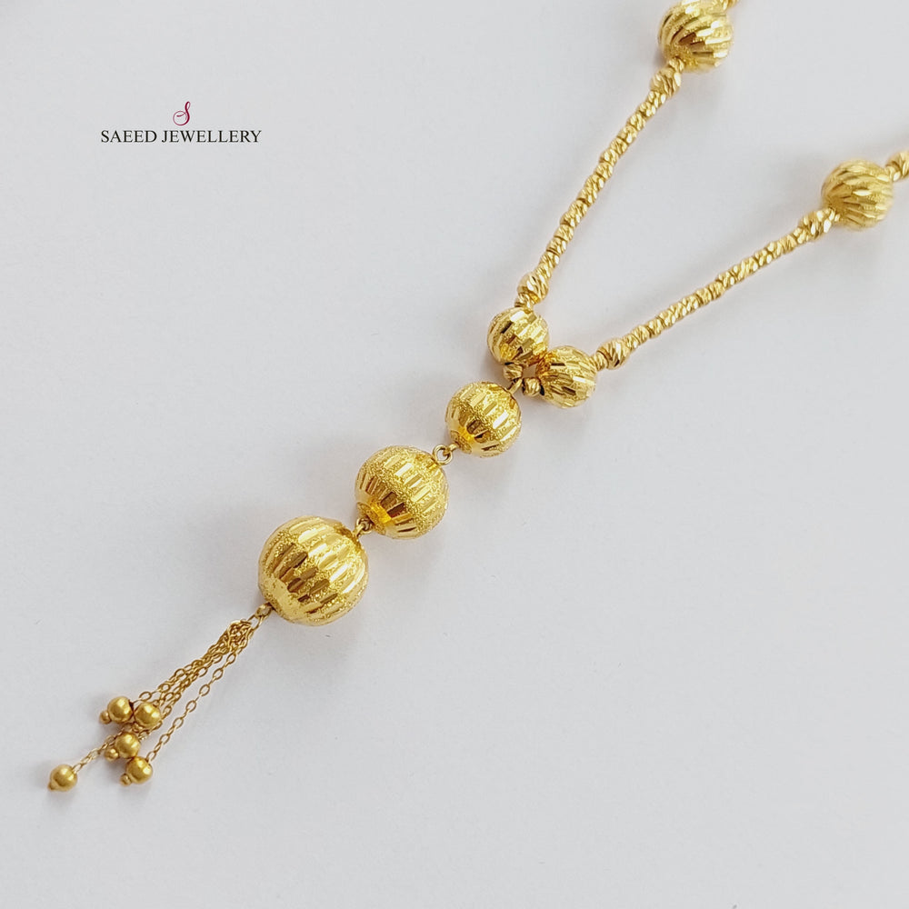 21K Gold Balls Necklace by Saeed Jewelry - Image 2