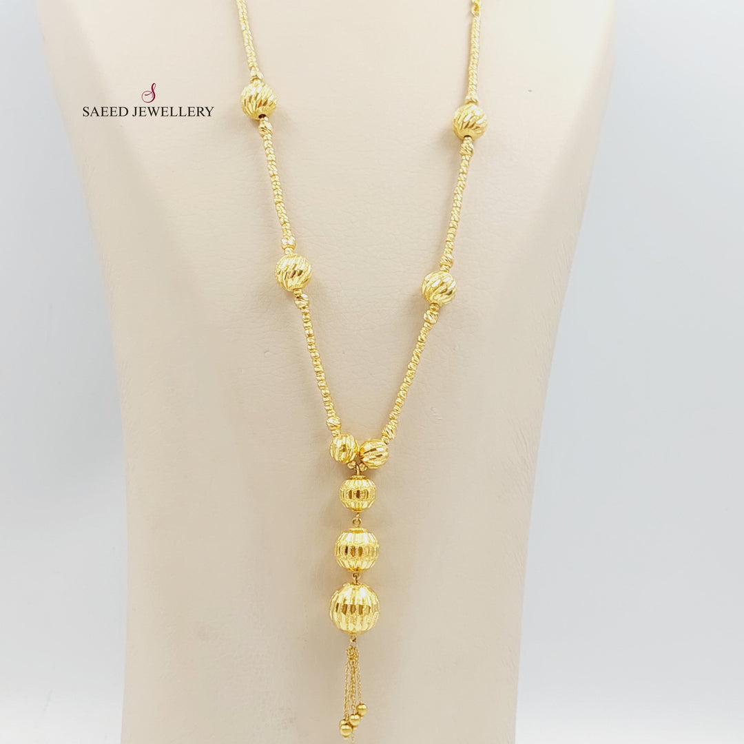 21K Gold Balls Necklace by Saeed Jewelry - Image 3