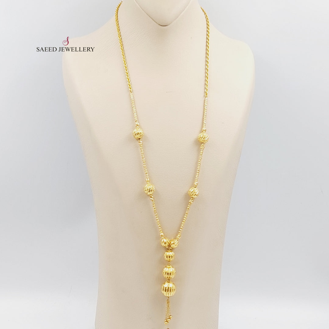 21K Gold Balls Necklace by Saeed Jewelry - Image 4