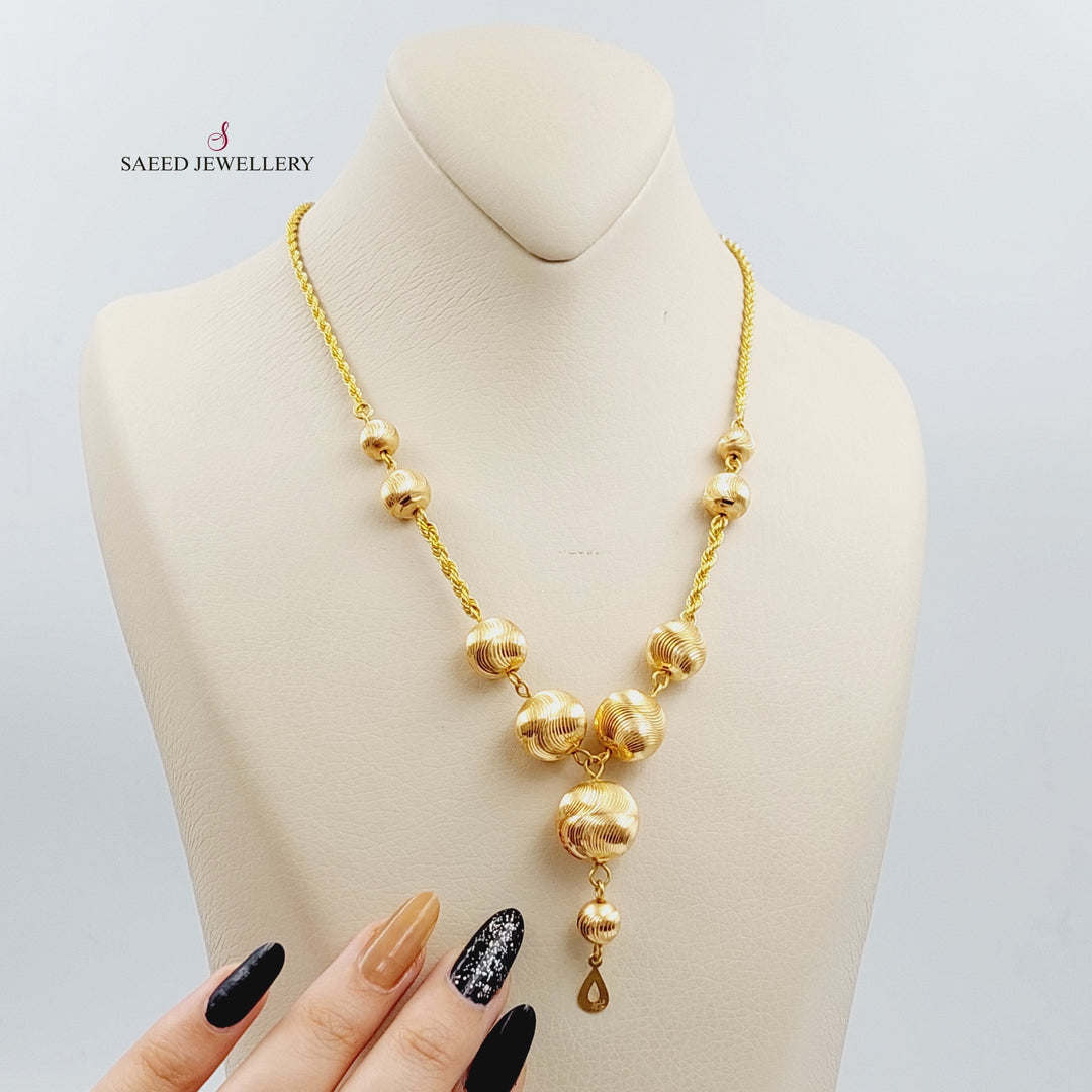 21K Gold Balls Necklace by Saeed Jewelry - Image 2